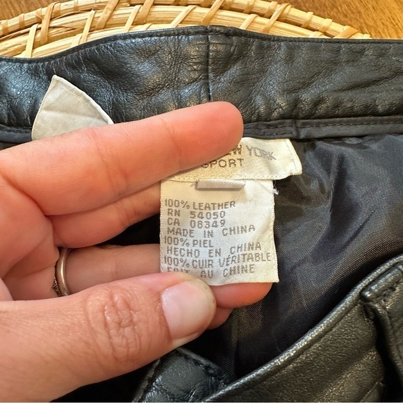 Jones New York Vintage Leather Pants Womens 10 Black - Picture 6 of 6